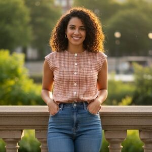 Checkered Top with buttons